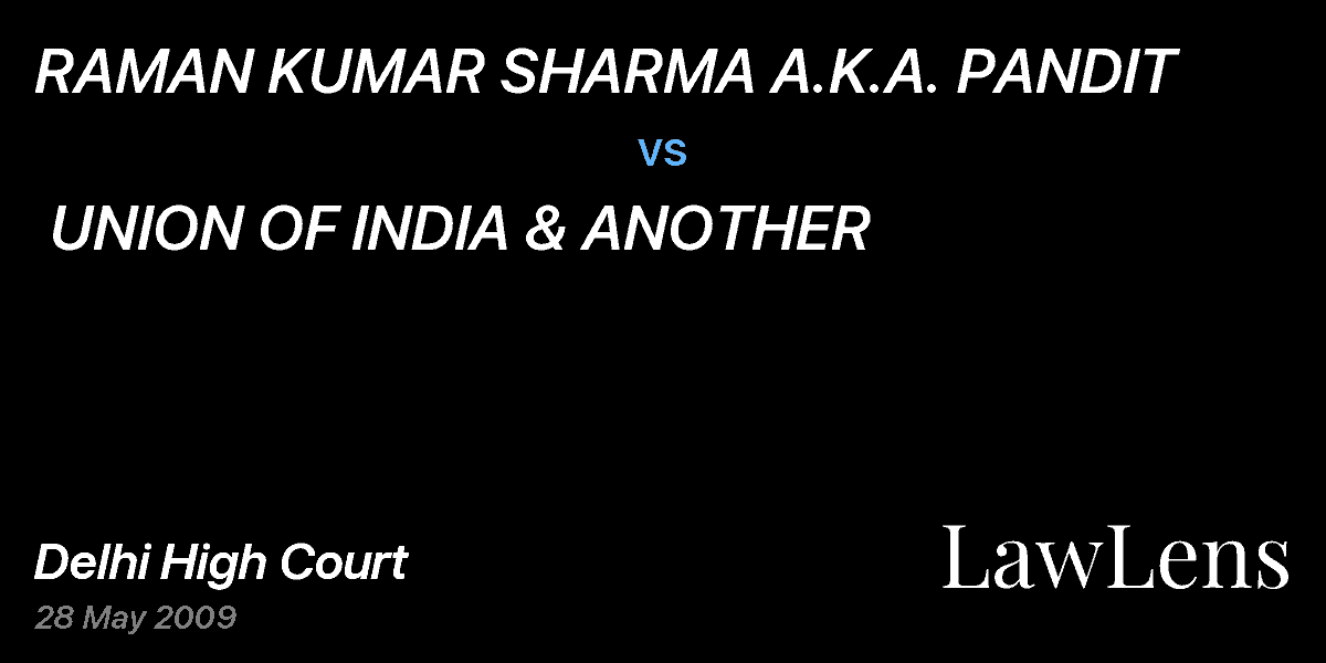 Preview image for RAMAN KUMAR SHARMA A.K.A. PANDIT  vs.  UNION OF INDIA & ANOTHER