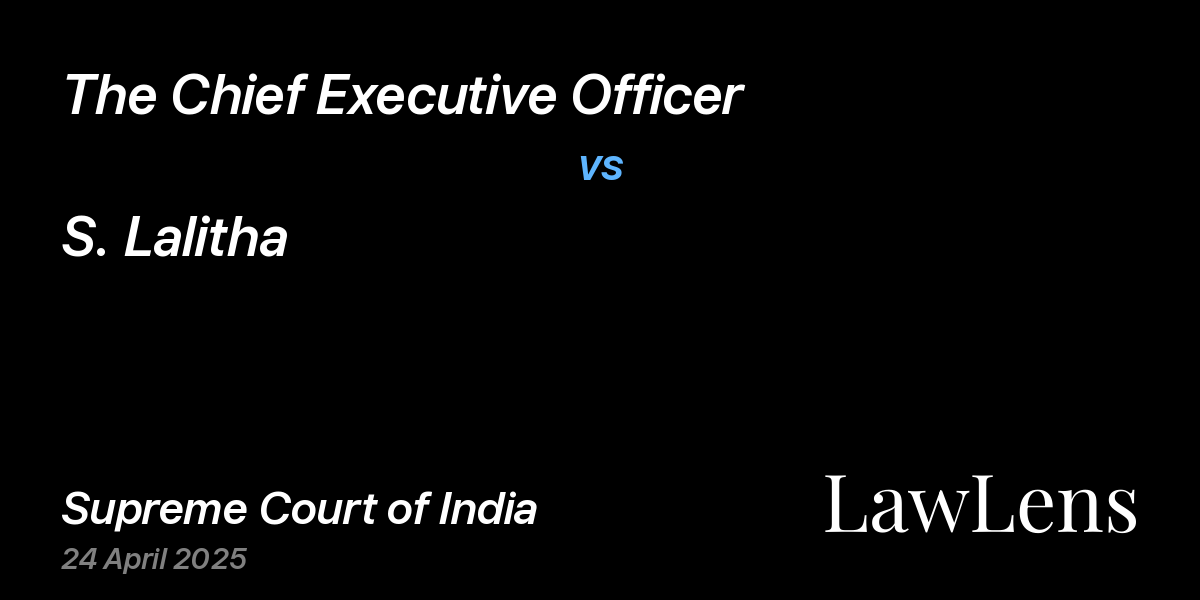 Preview image for The Chief Executive Officer vs. S. Lalitha