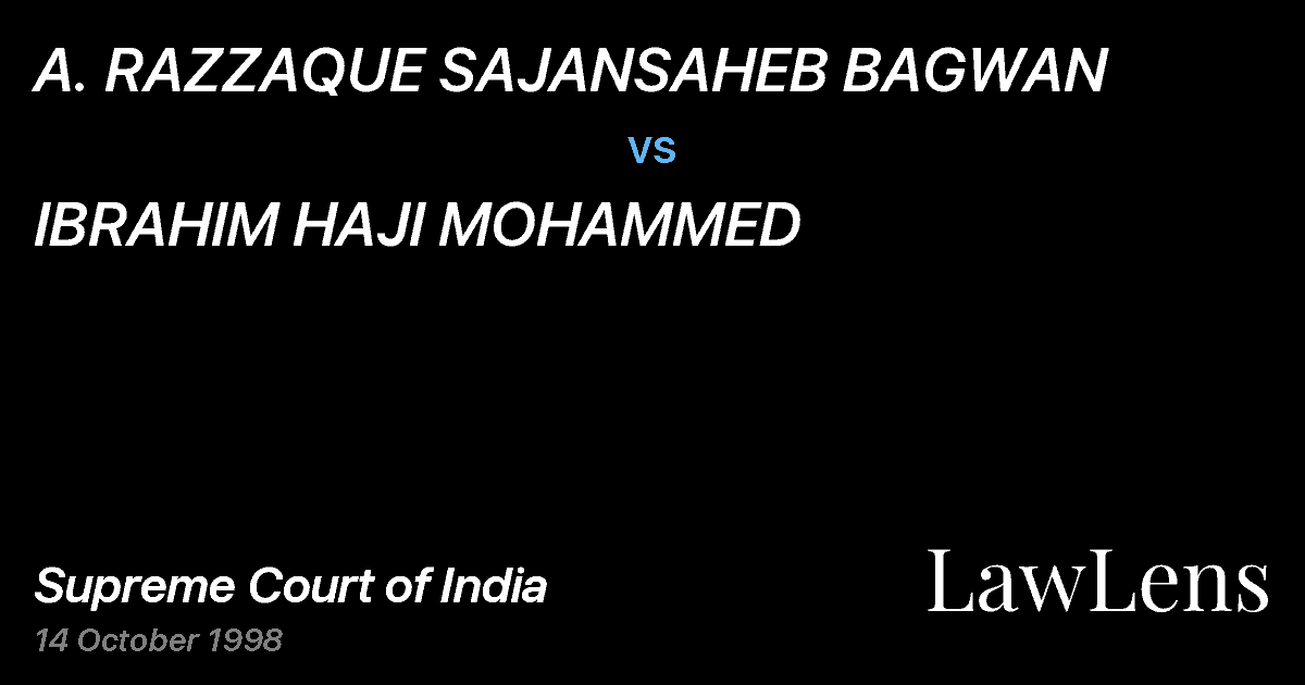 Preview image for A. RAZZAQUE SAJANSAHEB BAGWAN vs. IBRAHIM HAJI MOHAMMED
