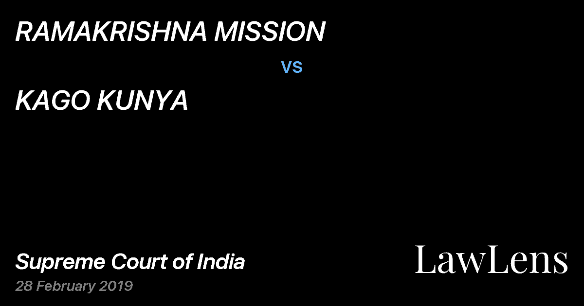 Preview image for RAMAKRISHNA MISSION vs. KAGO KUNYA