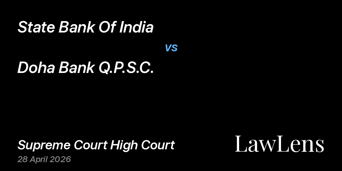 Preview image for State Bank Of India vs. Doha Bank Q.P.S.C.