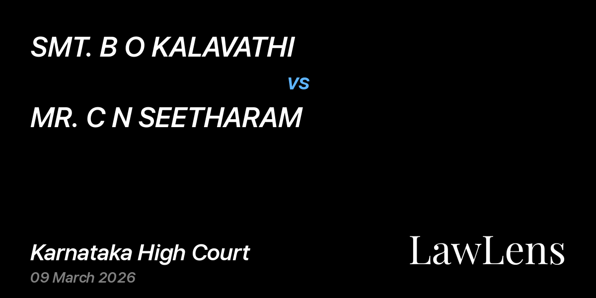 Preview image for SMT. B O KALAVATHI vs. MR. C N SEETHARAM