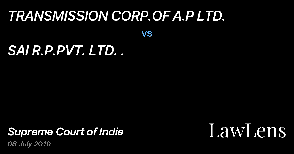Preview image for TRANSMISSION CORP.OF A.P LTD. vs. SAI R.P.PVT. LTD. .