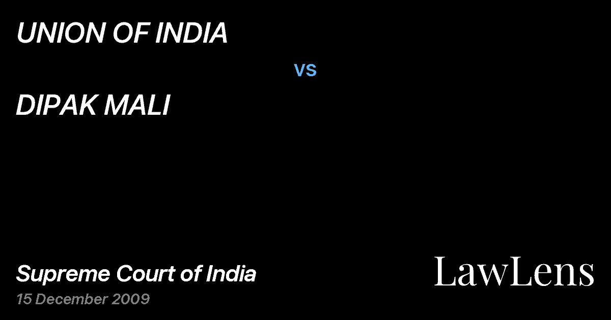 Preview image for UNION OF INDIA vs. DIPAK MALI