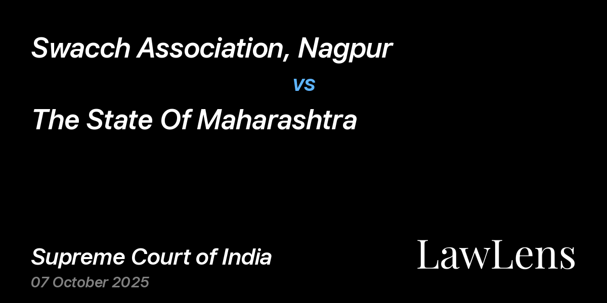 Preview image for Swacch Association, Nagpur vs. The State Of Maharashtra