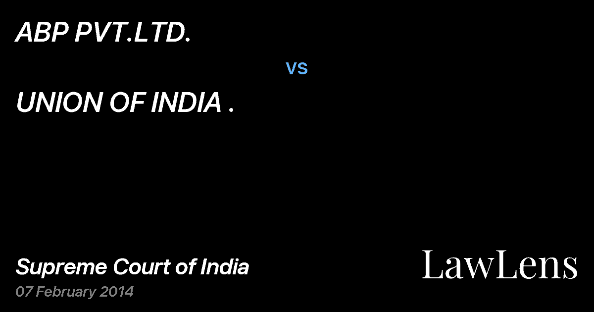 Preview image for ABP PVT.LTD. vs. UNION OF INDIA .