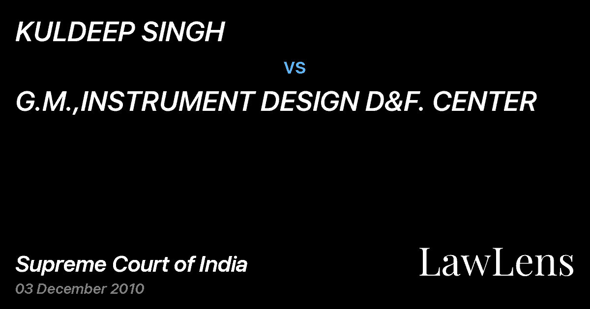 Preview image for KULDEEP SINGH vs. G.M.,INSTRUMENT DESIGN D&F. CENTER