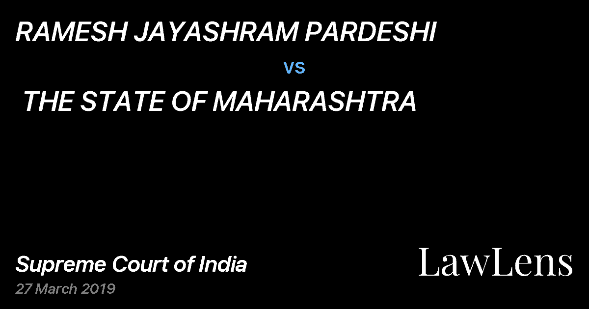 Preview image for RAMESH JAYASHRAM PARDESHI  vs.  THE STATE OF MAHARASHTRA