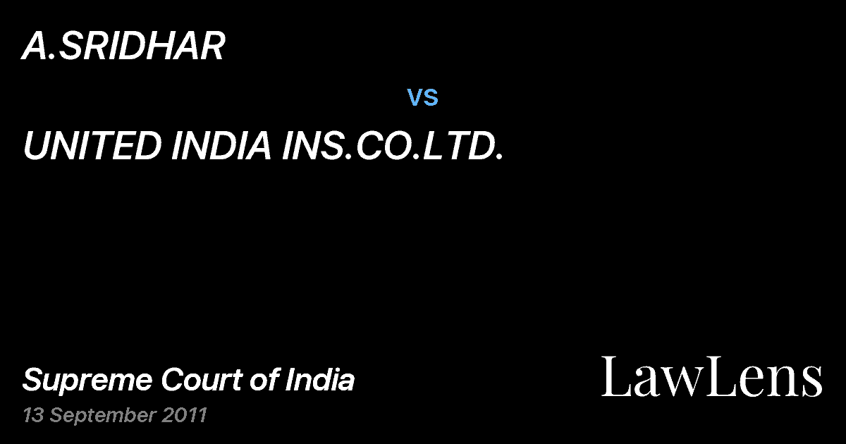 Preview image for A.SRIDHAR vs. UNITED INDIA INS.CO.LTD.