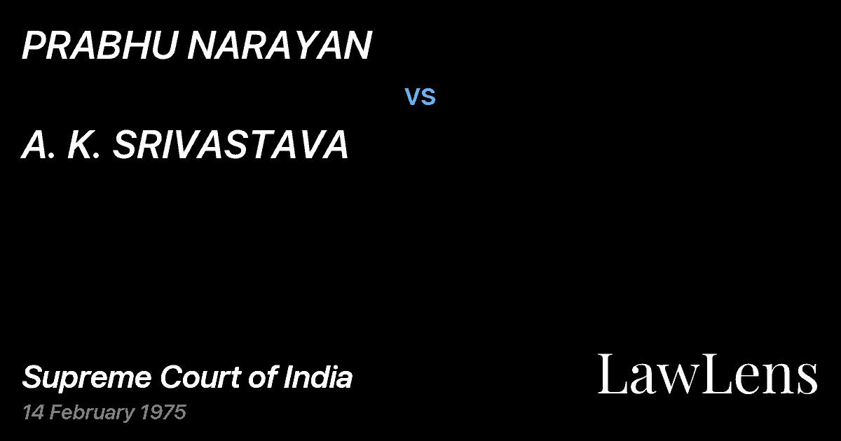 Preview image for PRABHU NARAYAN vs. A. K. SRIVASTAVA