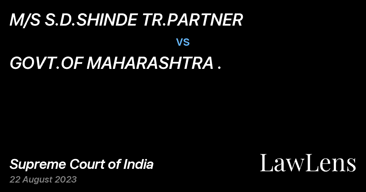 Preview image for M/S S.D.SHINDE TR.PARTNER vs. GOVT.OF MAHARASHTRA .