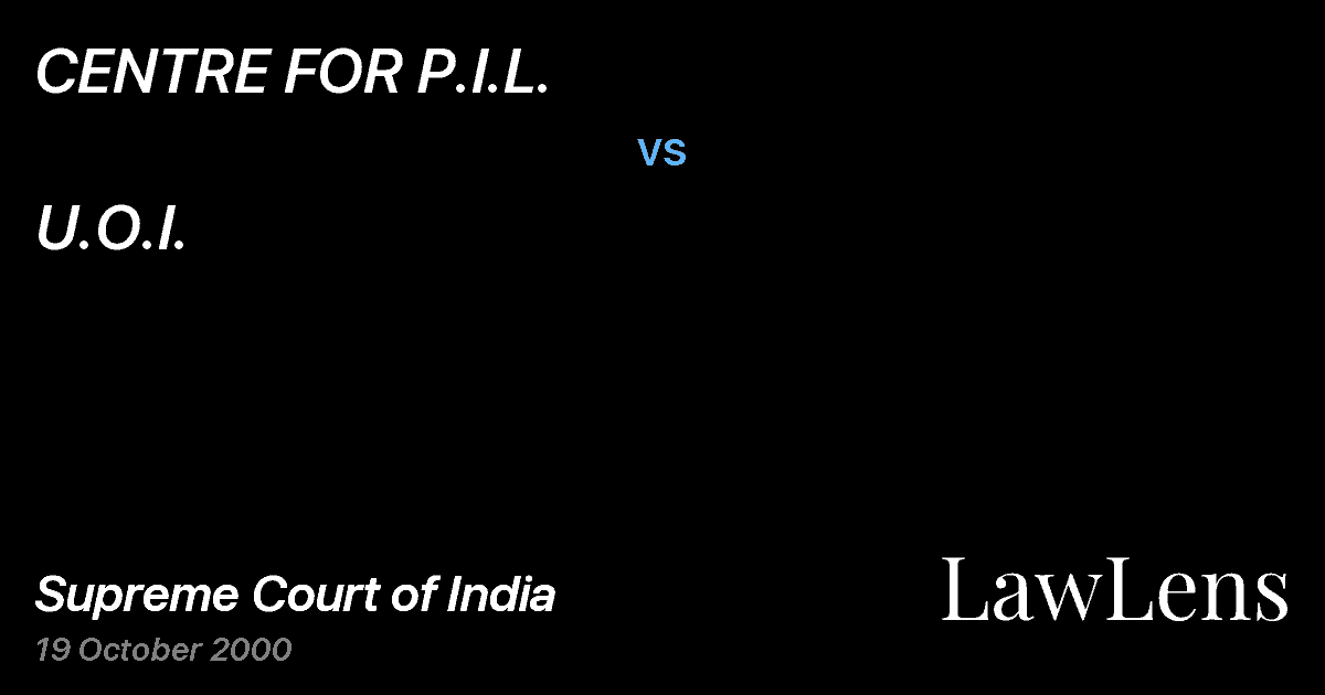 Preview image for CENTRE FOR P.I.L. vs. U.O.I.