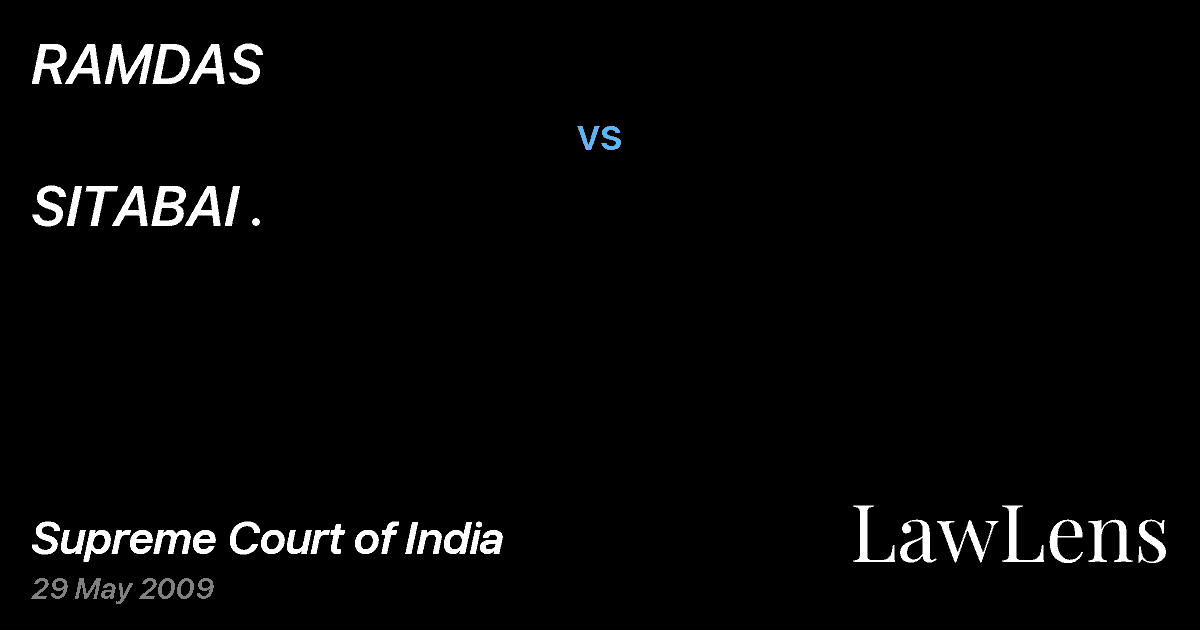 Preview image for RAMDAS vs. SITABAI .