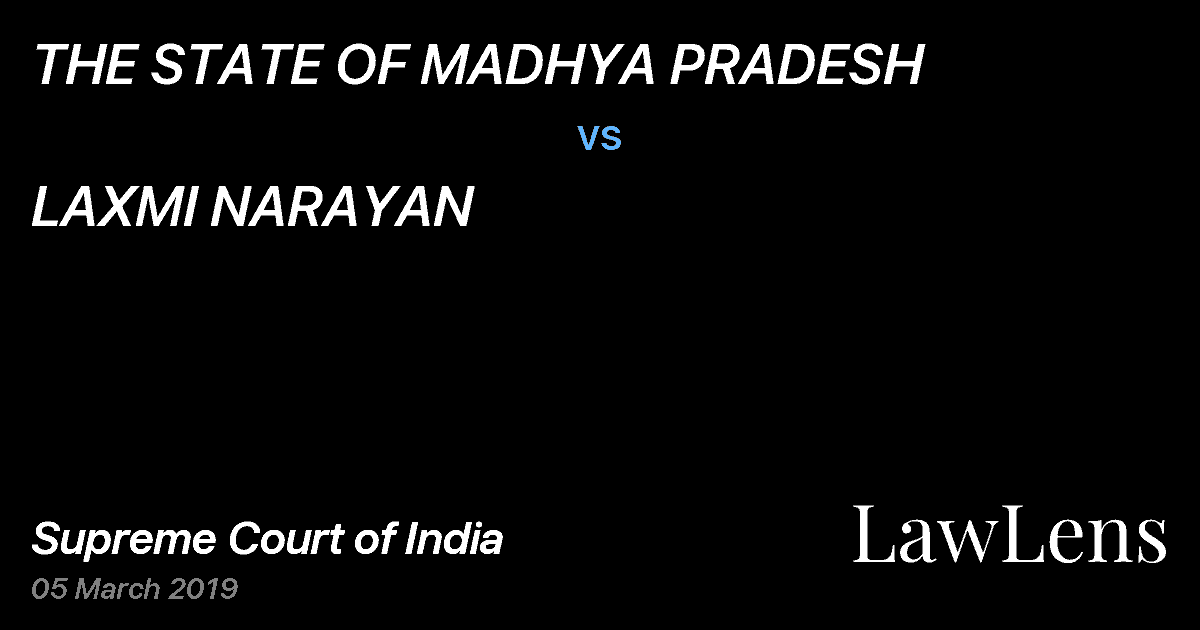 Preview image for THE STATE OF MADHYA PRADESH vs. LAXMI NARAYAN