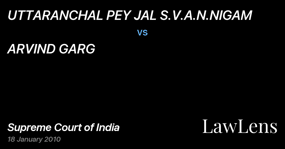 Preview image for UTTARANCHAL PEY JAL S.V.A.N.NIGAM vs. ARVIND GARG