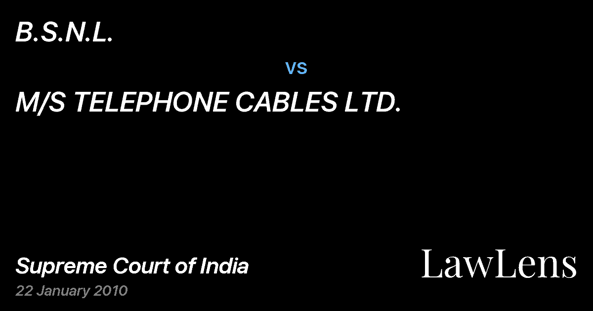 Preview image for B.S.N.L. vs. M/S TELEPHONE CABLES LTD.