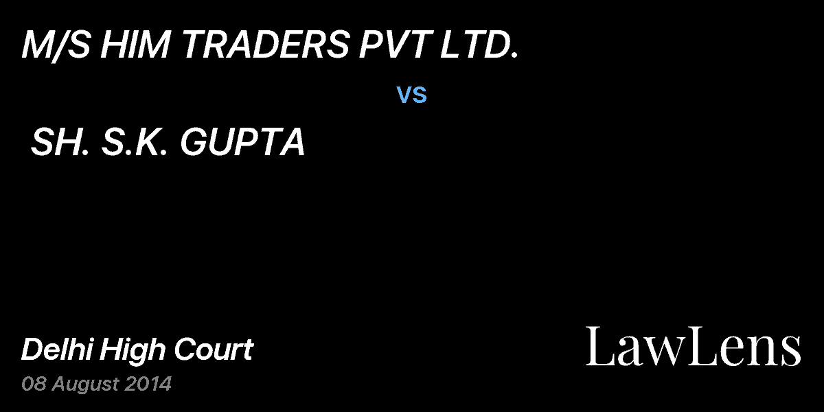 Preview image for M/S HIM TRADERS PVT LTD.  vs.  SH. S.K. GUPTA