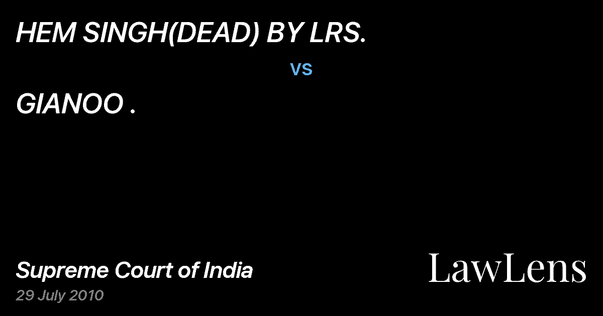 Preview image for HEM SINGH(DEAD) BY LRS. vs. GIANOO .