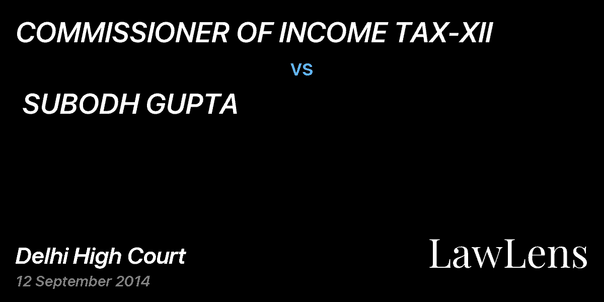 Preview image for COMMISSIONER OF INCOME TAX-XII         vs.  SUBODH GUPTA