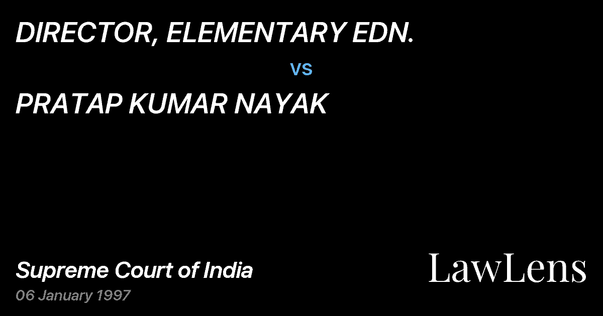 Preview image for DIRECTOR, ELEMENTARY EDN. vs. PRATAP KUMAR NAYAK