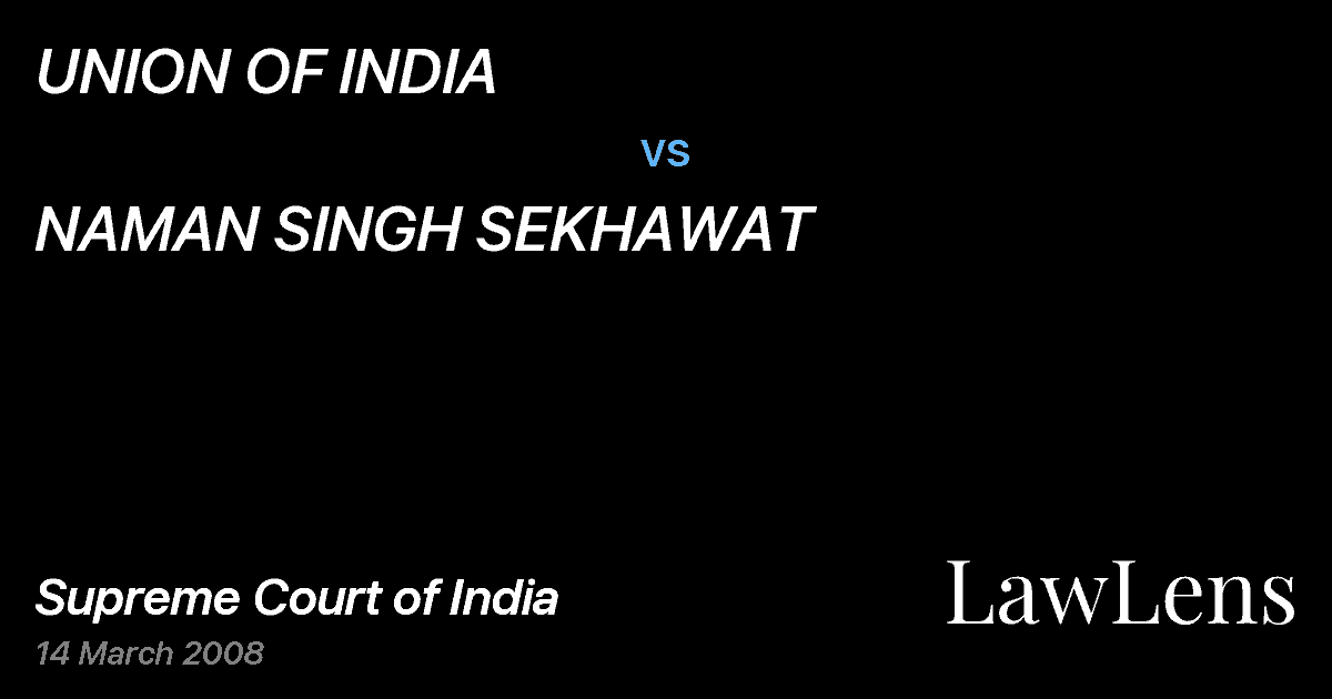 Preview image for UNION OF INDIA vs. NAMAN SINGH SEKHAWAT