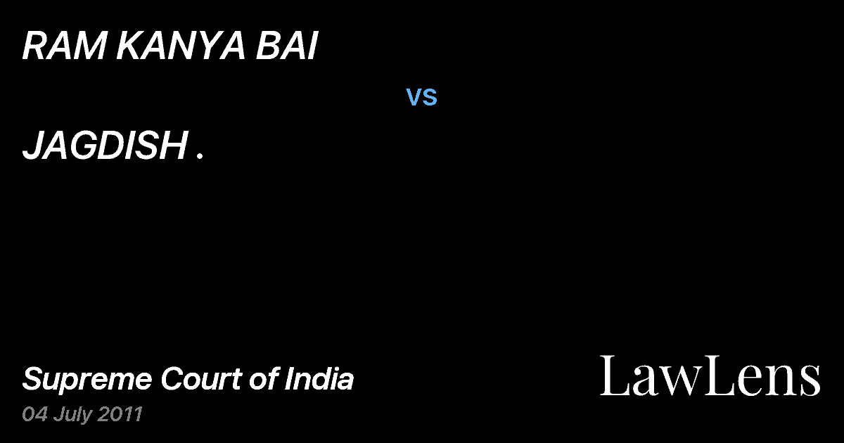 Preview image for RAM KANYA BAI vs. JAGDISH .
