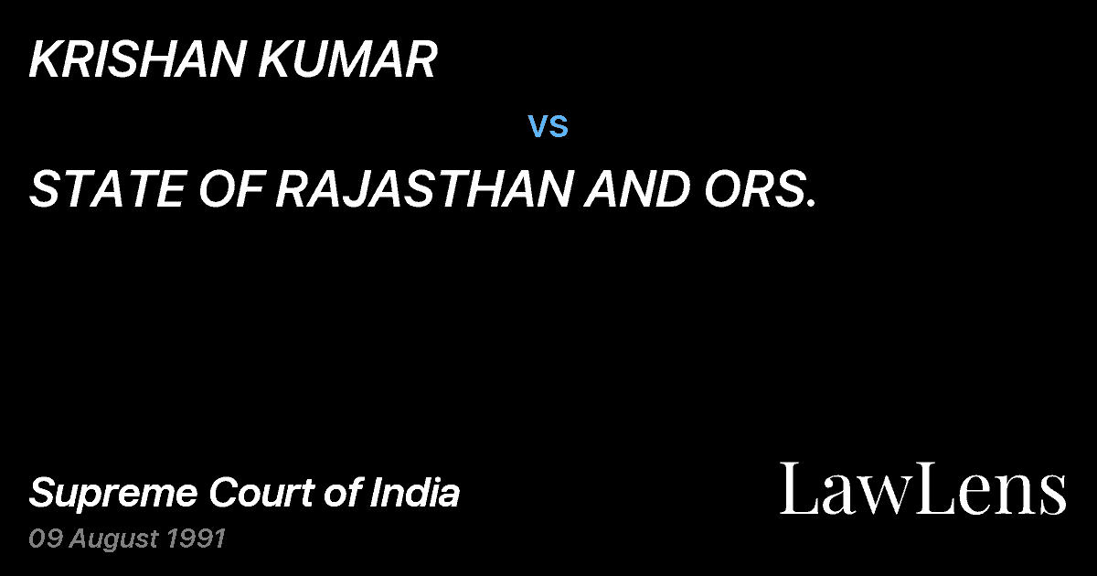 Preview image for KRISHAN KUMAR vs. STATE OF RAJASTHAN AND ORS.