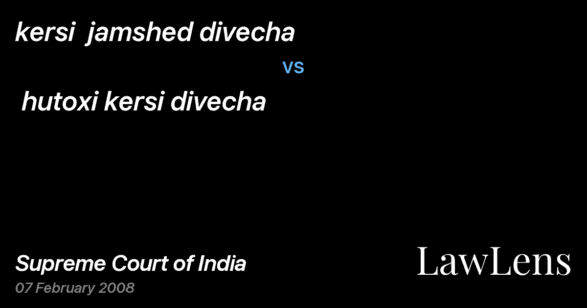 Preview image for kersi  jamshed divecha  vs.  hutoxi kersi divecha