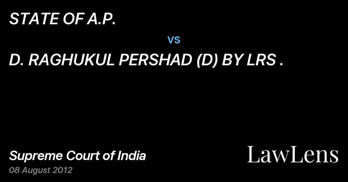 Preview image for STATE OF A.P. vs. D. RAGHUKUL PERSHAD (D) BY LRS .