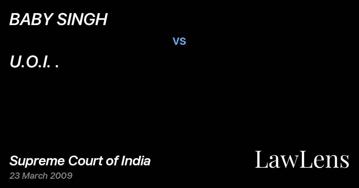 Preview image for BABY SINGH vs. U.O.I. .