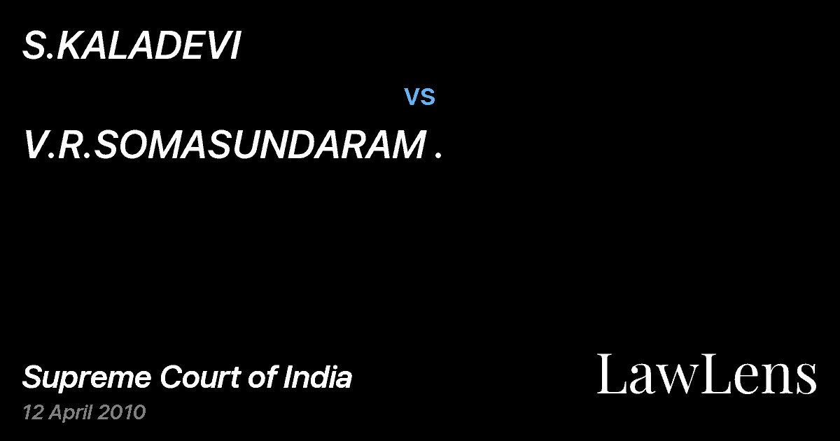 Preview image for S.KALADEVI vs. V.R.SOMASUNDARAM .