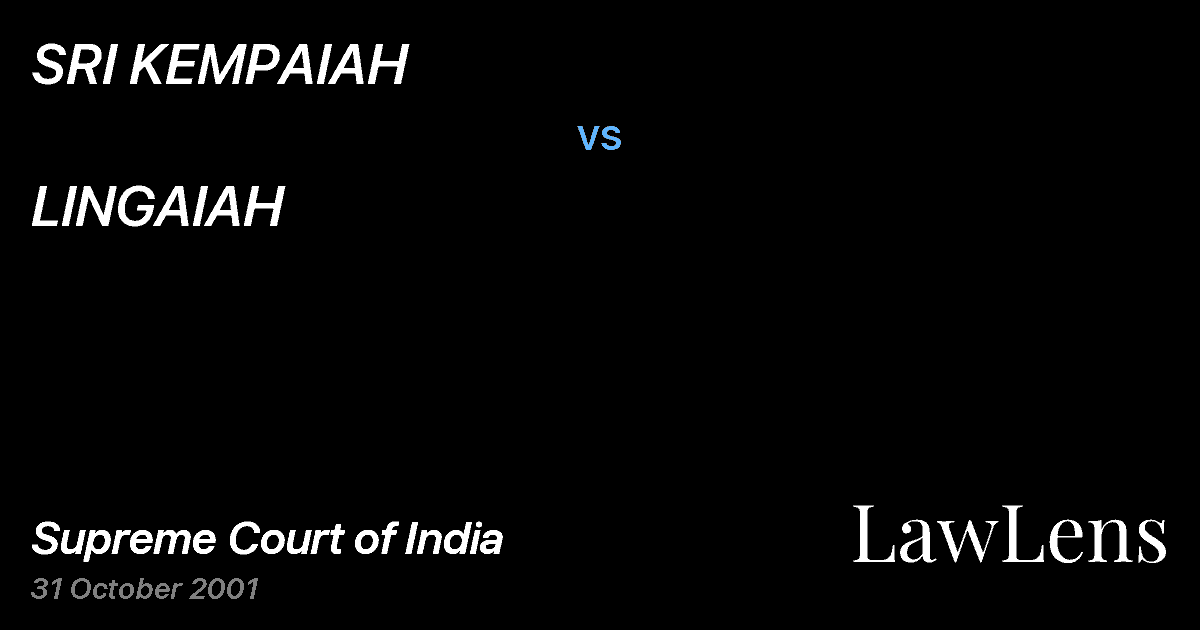 Preview image for SRI KEMPAIAH vs. LINGAIAH