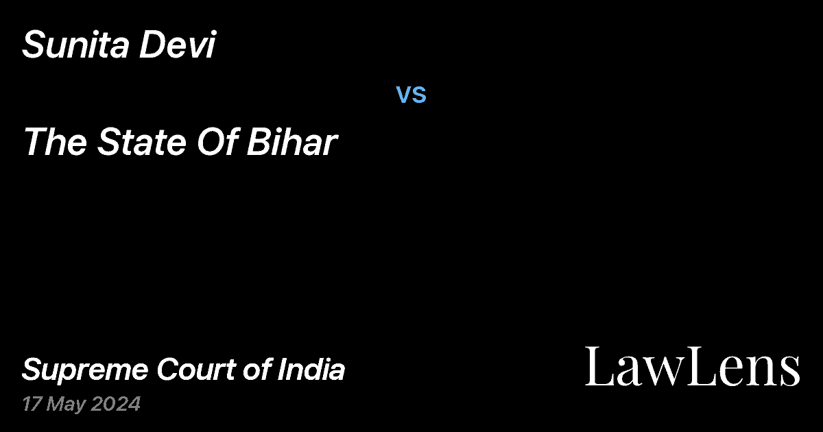 Preview image for Sunita Devi vs. The State Of Bihar