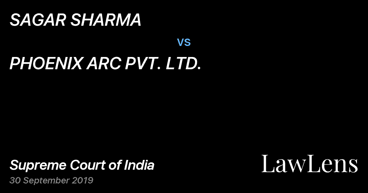 Preview image for SAGAR SHARMA vs. PHOENIX ARC PVT. LTD.