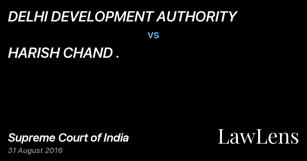 Preview image for DELHI DEVELOPMENT AUTHORITY vs. HARISH CHAND .