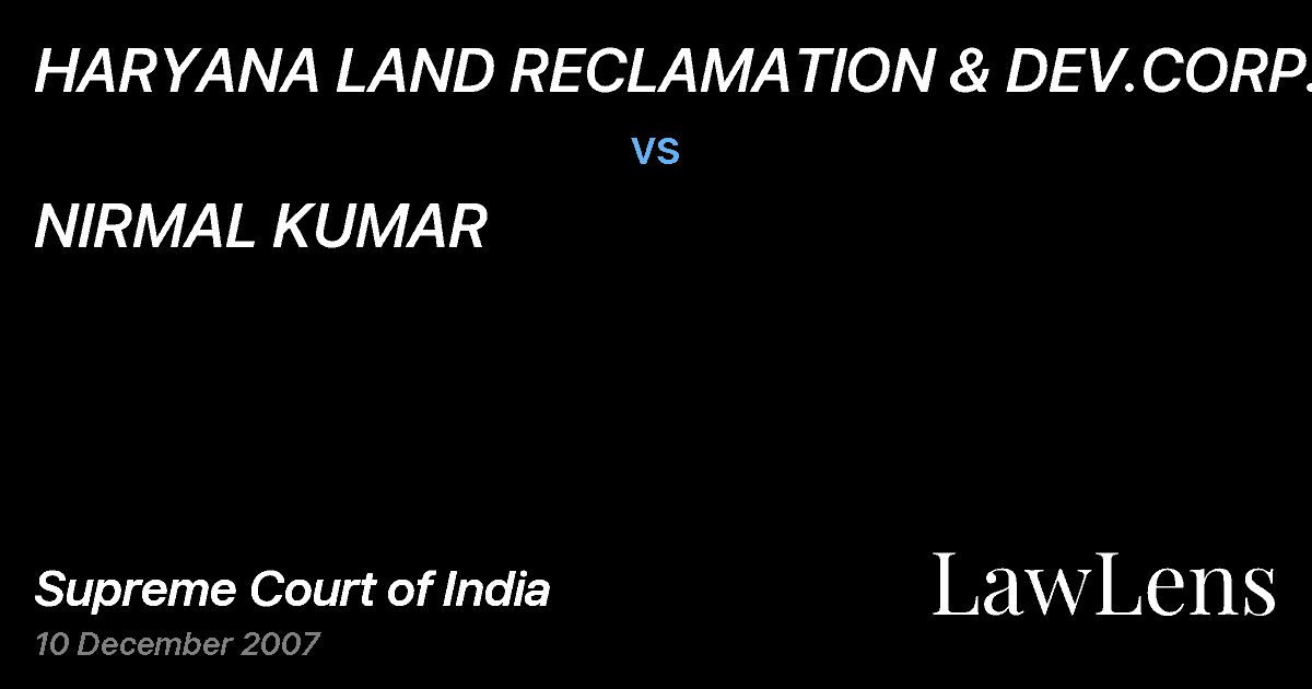 Preview image for HARYANA LAND RECLAMATION & DEV.CORP.LTD. vs. NIRMAL KUMAR