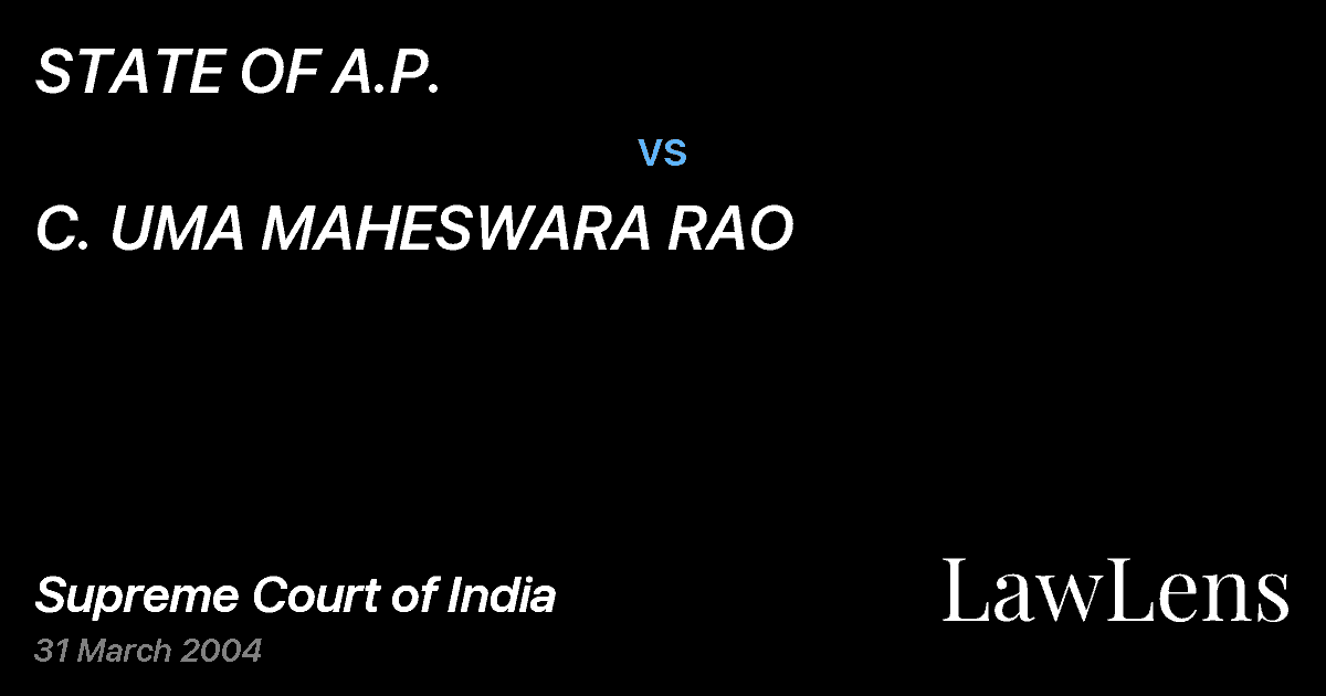 Preview image for STATE OF A.P. vs. C. UMA MAHESWARA RAO