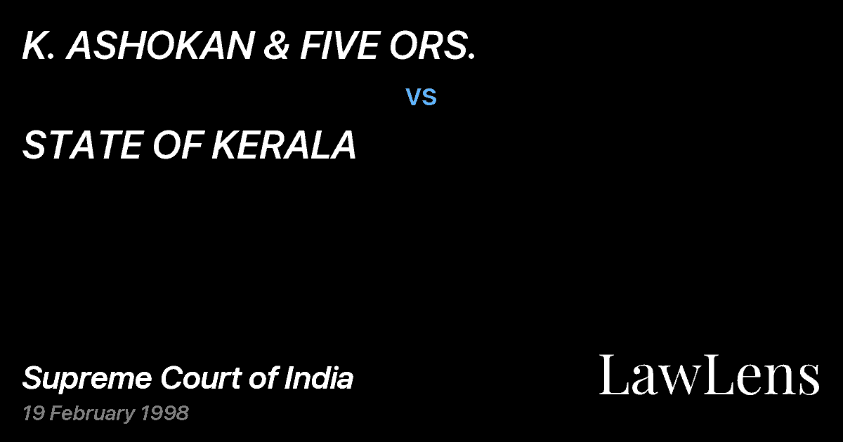 Preview image for K. ASHOKAN & FIVE ORS. vs. STATE OF KERALA