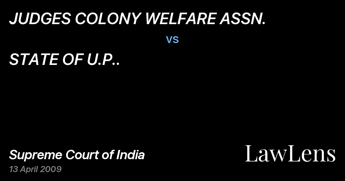 Preview image for JUDGES COLONY WELFARE ASSN. vs. STATE OF U.P..