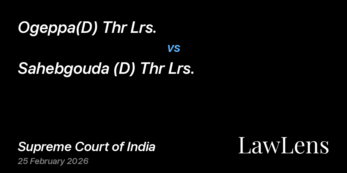 Preview image for Ogeppa(D) Thr Lrs. vs. Sahebgouda (D) Thr Lrs.