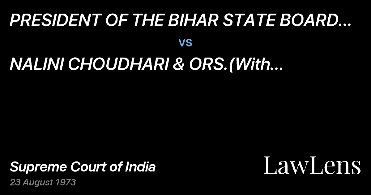 Preview image for PRESIDENT OF THE BIHAR STATE BOARD OF RELIGIOUS TRUST & ANR vs. NALINI CHOUDHARI & ORS.(With connected appeals)