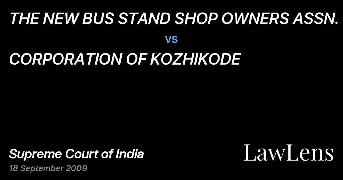 Preview image for THE NEW BUS STAND SHOP OWNERS ASSN. vs. CORPORATION OF KOZHIKODE