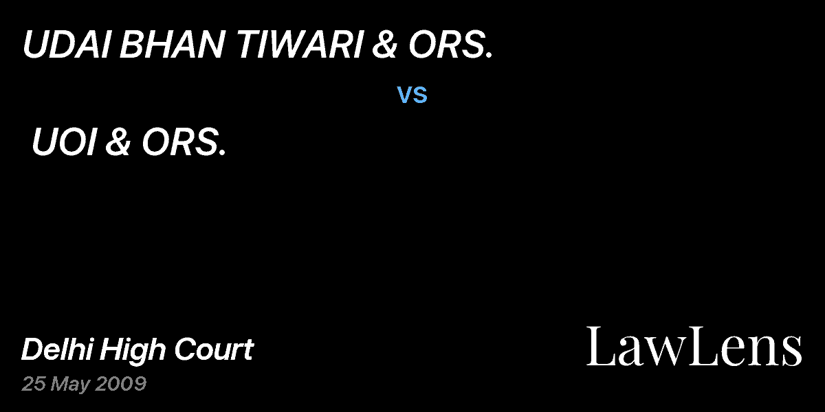Preview image for UDAI BHAN TIWARI & ORS.  vs.  UOI & ORS.