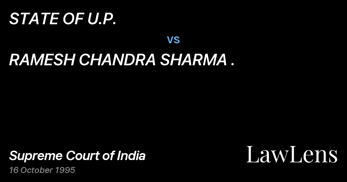 Preview image for STATE OF U.P. vs. RAMESH CHANDRA SHARMA .