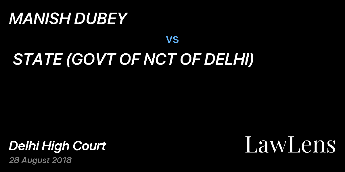 Preview image for MANISH DUBEY vs. STATE (GOVT OF NCT OF DELHI)