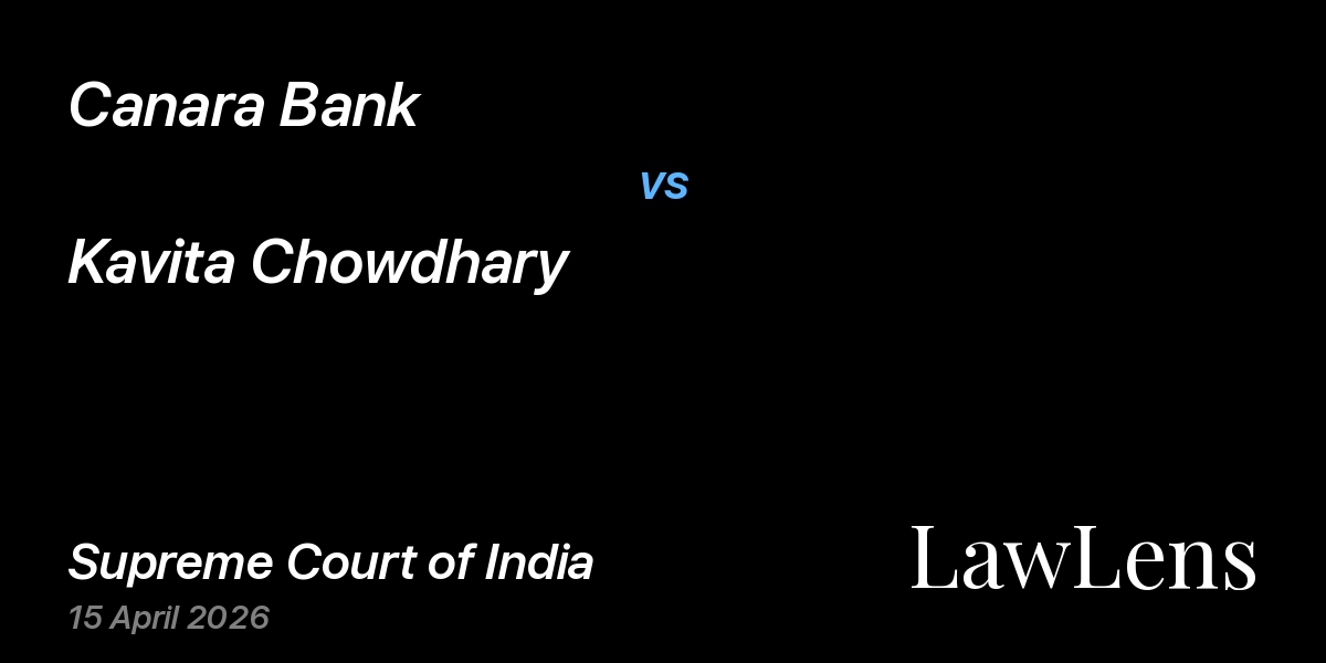 Preview image for Canara Bank vs. Kavita Chowdhary