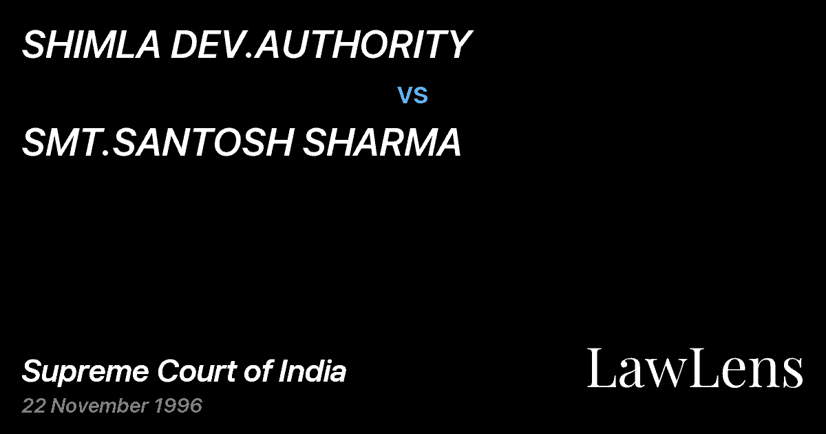 Preview image for SHIMLA DEV.AUTHORITY vs. SMT.SANTOSH SHARMA
