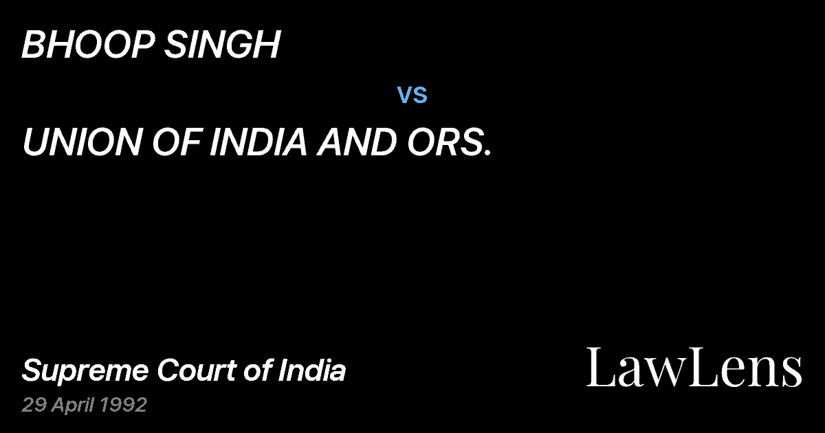 Preview image for BHOOP SINGH vs. UNION OF INDIA AND ORS.
