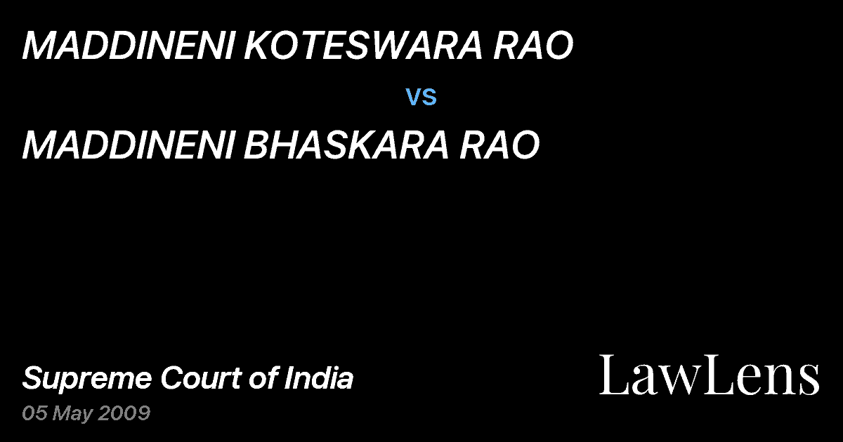 Preview image for MADDINENI KOTESWARA RAO vs. MADDINENI BHASKARA RAO