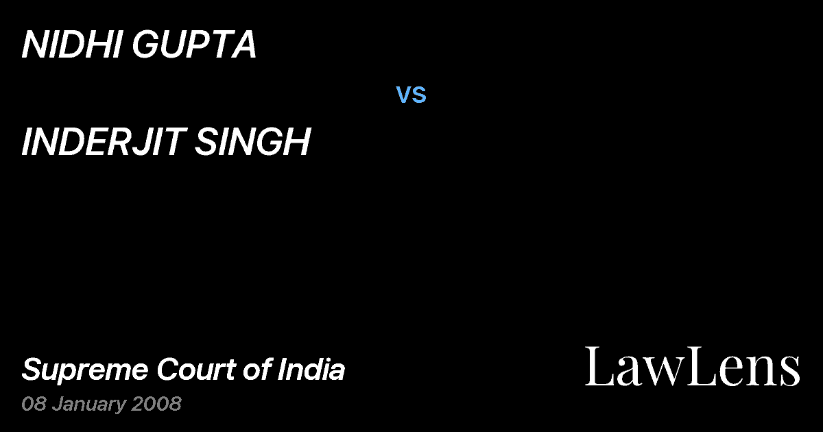 Preview image for NIDHI GUPTA vs. INDERJIT SINGH